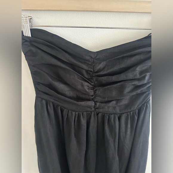 DIISH black linen Bonnie sweetheart maxi dress size 4 - Picture 6 of 11